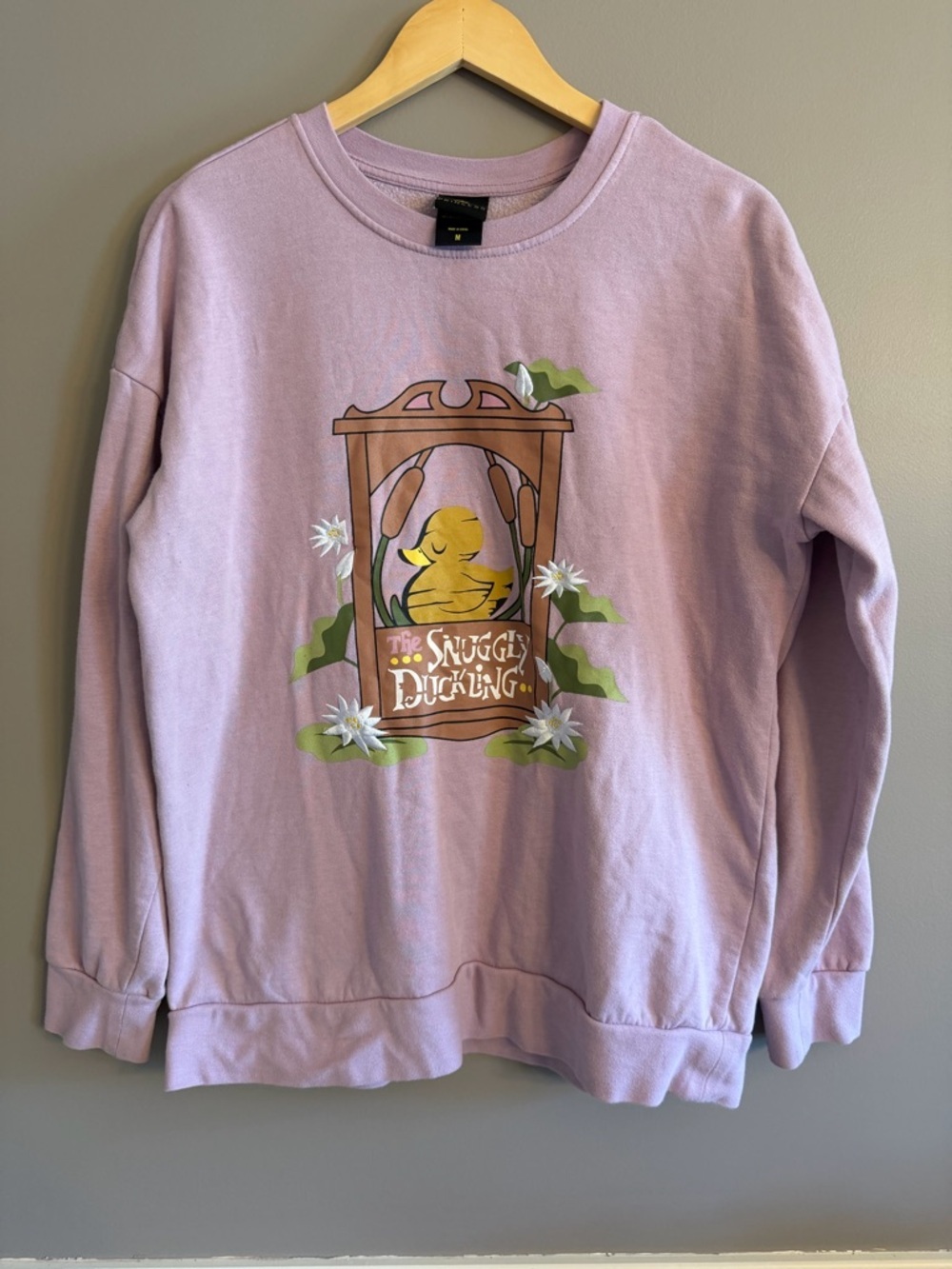 Disney Lavender 'The Snuggly Duckling' Embroidered Crewneck Sweatshirt Rapunzel